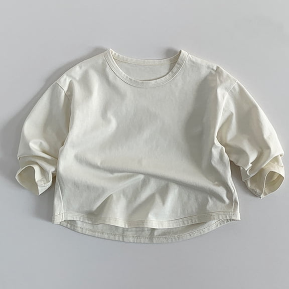 Hauaitttt Boys Casual Tops Basic Tee for Toddlers Kids 1 8 Years Comfortable Everyday Wear Stylish Korean Style Unisex Baby Shirt Spring Summer Fall Christmas Tee Shirts Boys Top Books for Boys Long