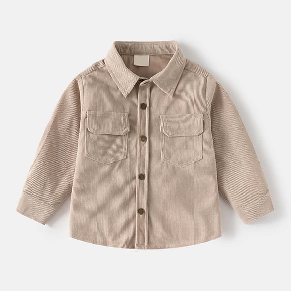 Hauaitttt Boys Corduroy Shirt Jacket Long Sleeve Casual Open Front Shirt with Collar for Kids Toddler Ski Jacket Vest Kids Light Jackets for Big Boys Lightweight Jackets Winter Jacket 5t Heavy Coat