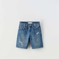thumbnail image 1 of Hauaitttt Boys Denim Shorts High Waist Casual Comfortable Breathable Summer Outfit for Toddler Kids Age 6 Months To 10 Years Boys Shorts Adjustable Waist Boys 3 Toddler Summer Clothes Athletic Baby, 1 of 3