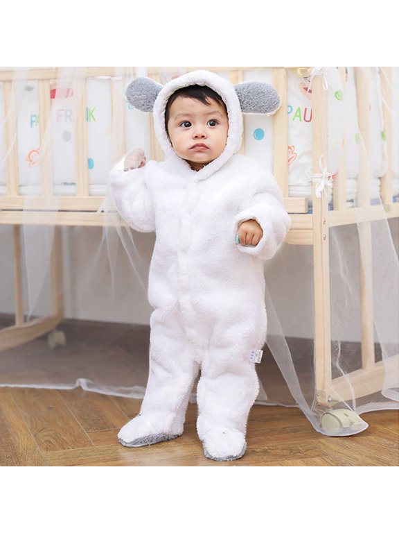 Boys Winter Romper Jumpsuit with Hood and Ears Soft Baby Outfit for Toddler Baby Boy Clothes 18-24 Months Summer Clothes Baby Boy Summer Clothes Baby Romper Baby Boy Easter Shirt Gender