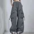 thumbnail image 1 of Hauaitttt Cargo Pants Woman Relaxed Fit Baggy Clothes Black Pants High Waist Zipper Slim Drawstring Waist with Pockets Loose Plus Size Came Sweatpants for Women Summer Pants for Women Casual, 1 of 3