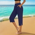 thumbnail image 1 of Hauaitttt Casual Summer Capris for Everyday Wear with Side Slits Stylish and Comfortable Design for T Shirts and Vests Ideal for Warm Weather Activities Womens Business Casual Pants with Pockets, 1 of 5