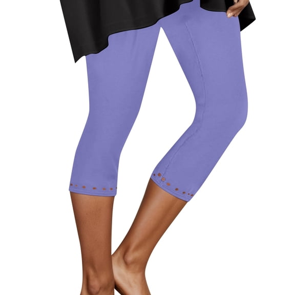 Hauaitttt Casual Summer Capris for Women Elastic Waist High Rise Comfortable Everyday Wear Solid Color Design for Relaxing and Vacation plus Size Petite Leggings for Women 3x Womens High Waist Yoga