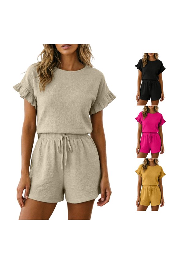 Casual Summer Shorts Solid Color Two Piece Outfit with Top and Shorts for and Beach Synchronized Swimming Swimsuit Swimsuit Cover up Women Board Shorts Stretchy Jag Swimwear Fashion Board