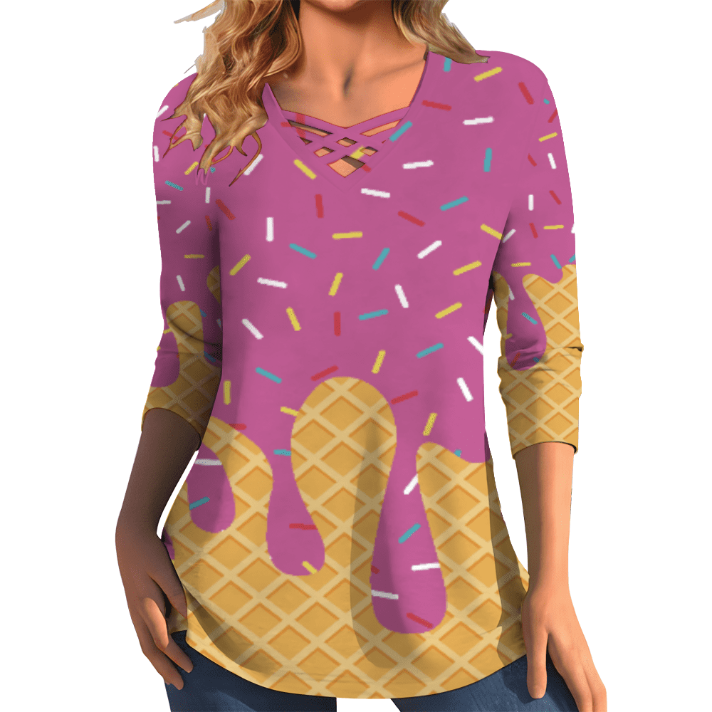 Casual V Neck Basic Long Sleeve Top