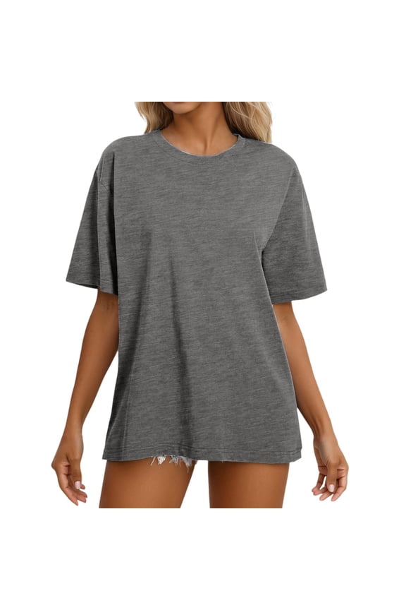 Casual Women's T Shirts Short Sleeve Round Neck Basic Top for Everyday Wear for Spring and Summer Active Jacket Women Short Sleeve Tee Shirt Women New Day Womens Shirt Lightweight Long