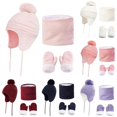 thumbnail image 1 of Hauaitttt Chicminie 3 Pcs/Set Children Hat Neck Warp Gloves Set Thickened Print Knitted Heat Retention Windproof Keep Warm Girls Boys Outdoor Scarf Gloves Set Boys Baseball Hat, 1 of 4