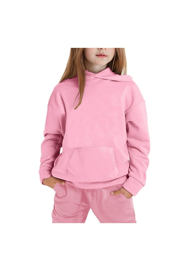 Child Toddler Boys Girls Long Sleeve Solid Warm Hoodie Pullover Tops Pants Kids Outfits Sweat Suit Baby Girl Things Baby Boy Come Home Outfit Baby Clothes Girl Sea Turtle 3 Piece Baby Girl