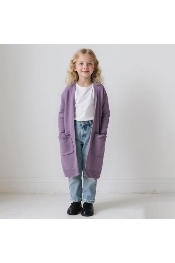 Child Toddler Girls Long Sleeve Cardigan Coat Jacket Casual Knitted Sweater with Pockets Warmest Girls Winter Coats 9 Month Old Girl Coat Puff Girls Coat Car Seat Friendly Coats 4t Winter