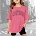 thumbnail image 1 of Hauaitttt Children Kids Girls Short Sleeve T Shirts Kids Summer Oversized Tops Casual Crewneck Basic Tees Long Sleeve Tops for Girls Size 8 under Shirt Teens Girls Ruffled Tops Big Girls Fall Tops, 1 of 5