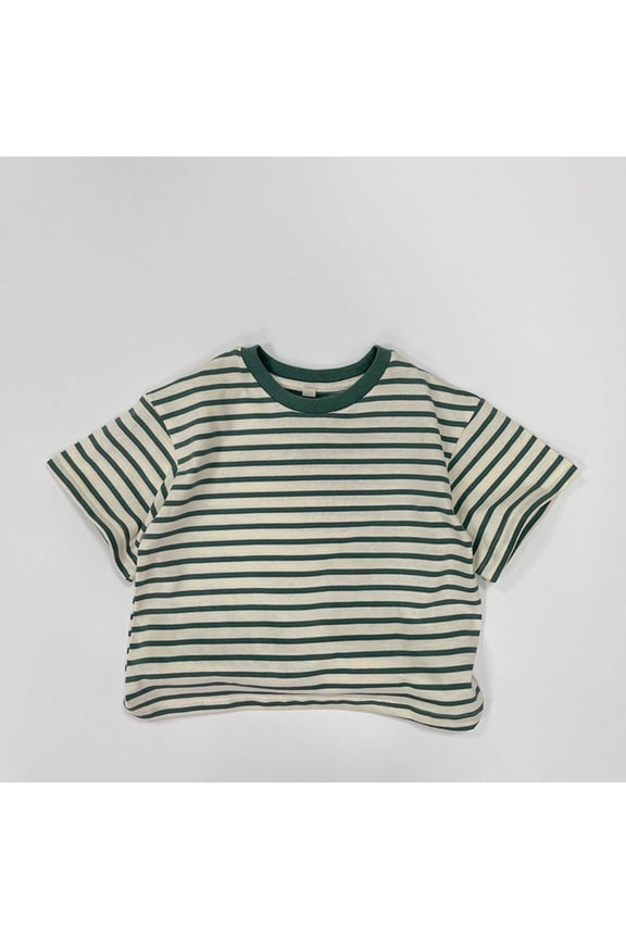 Children's Clothing Unisex Boys and Girls Striped Casual Top T Shirt Toddler Girl T Shirts Shelf Bras Girls Fall Shirt Girls Two Way Sequin Shirt Long Sleeve Reverse Sequin Shirt Girls 4t