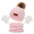 thumbnail image 1 of Hauaitttt Children's Hats Scarves Gloves Three Piece Autumn and Winter New Warm Baby Hats Gloves Scarf Set Women Scarf Hat Set Scarf Hat Gloves Organizer Scarf Gloves Earmuff Set Women Scarf Hat Set, 1 of 3