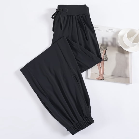 Hauaitttt Cool Ice Silk Sweatpants Super Stretch Pants Men's and Women's Casual Jogging Sweatpants Womens Pants Patterns Womens Cropped Pants Casual Petite Womens Casual Leggings Pants Track