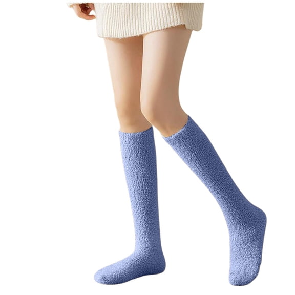 Hauaitttt Coral Velvet Calf Socks for Women In Autumn and Winter Plus Velvet Thickened Home Floor Sleeping Confinement Warm Winter Stockings Glow in The Dark Fishnet Stockings Women Suspender