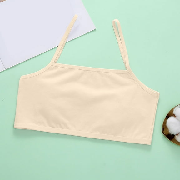 Hauaitttt Crop Top Bra Girls Seamless Sports Bra Training White Teen Bra Camisole Style Lightweight Seamless Kids Underwear Size 4 7t Girl Underwear Toddler Girl Underwear Shirts Girls Underwear 9