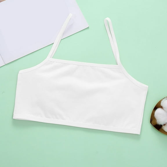 Hauaitttt Crop Top Bra Girls Seamless Sports Bra Training White Teen Bra Camisole Style Lightweight Seamless Kids Girl Underwear Toddler Girl Underwear Size 6 3 4 Underwear Seamless Girls Underwear