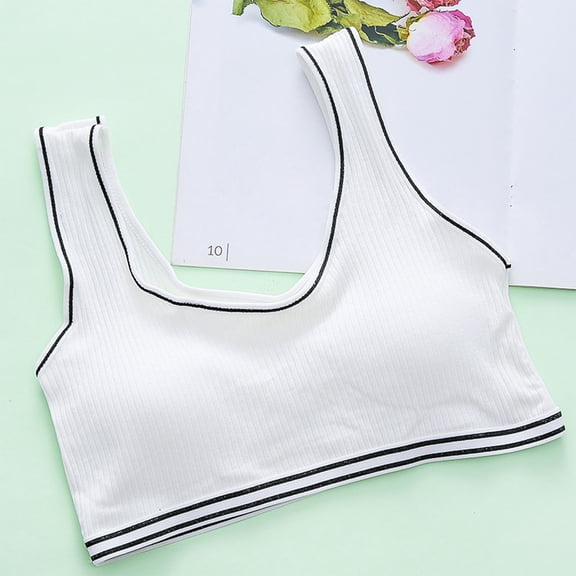 Hauaitttt Crop Top Bra Girls Seamless Sports Bra Training White Teen Bra Camisole Style Lightweight Seamless Kids Underwear for Toddler Girls 5t Day of The Underwear Girls Size 8 Girls Underwear