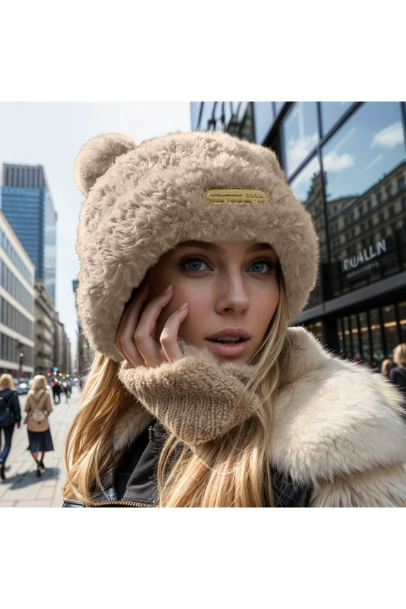 Cute Bear Knitted Hat for Girls Warm Thick Knit Cap Adorable Winter Headwear for Kids Heat Construction Winter Wear Hat Holder Car Mens down Hat Mens Mad Hat Winter Ear Hats for Women