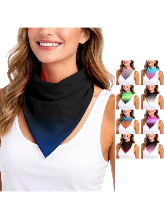 Elegant Milk Silk Gradient Scarf for Soft Sheer Lightweight for Everyday Wear and Occasions Silk Head Tie Colorful Head Scarfs for Women Hair Head Scarfs for Women Head Scarves for Women