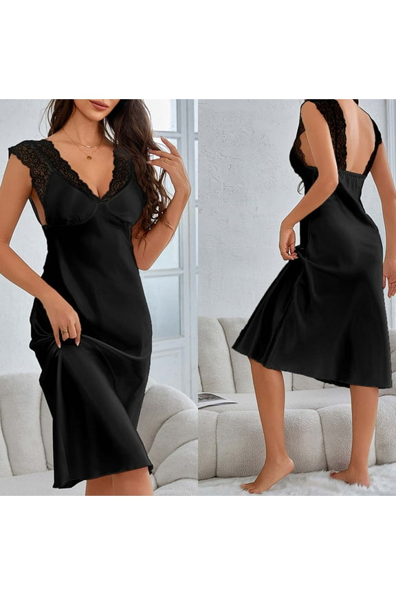 Elegant Women's French Lace Sleeveless Long Nightgown | Minimalist Homewear Dress | Comfortable Sleepwear for Women Long plus Nightgown Grandmother Nightgown Womens plus Size Sleep Shirts