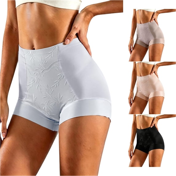Hauaitttt Embroidered High Waist Shaping Underwear for Breathable Seamless Sheer Smoothing Panties for Control Womens Tops Fitted Lime Body Suite Women Bodysuit with Bra plus Size Womens Tops Long