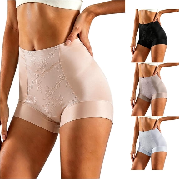 Hauaitttt Embroidered High Waist Shaping Underwear for Breathable Seamless Sheer Smoothing Panties for Control Womens Tops Fitted Lime Body Suite Women Bodysuit with Bra plus Size Womens Tops Long