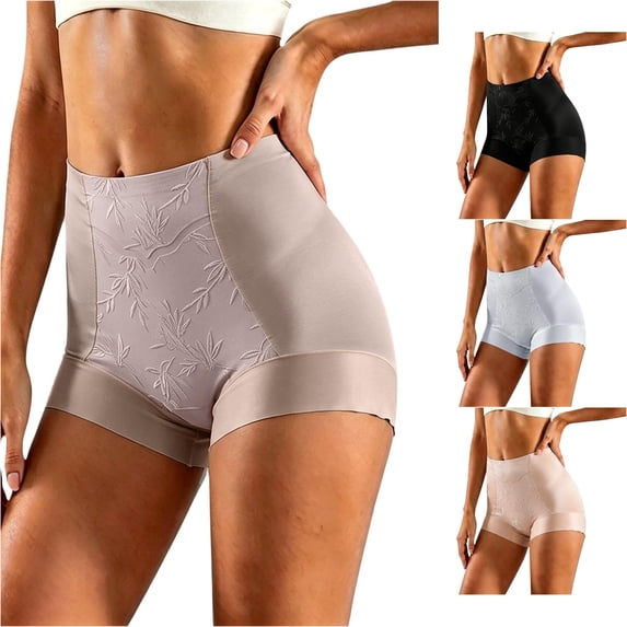 Hauaitttt Embroidered High Waist Shaping Underwear for Breathable Seamless Sheer Smoothing Panties for Control Womens Tops Fitted Lime Body Suite Women Bodysuit with Bra plus Size Womens Tops Long