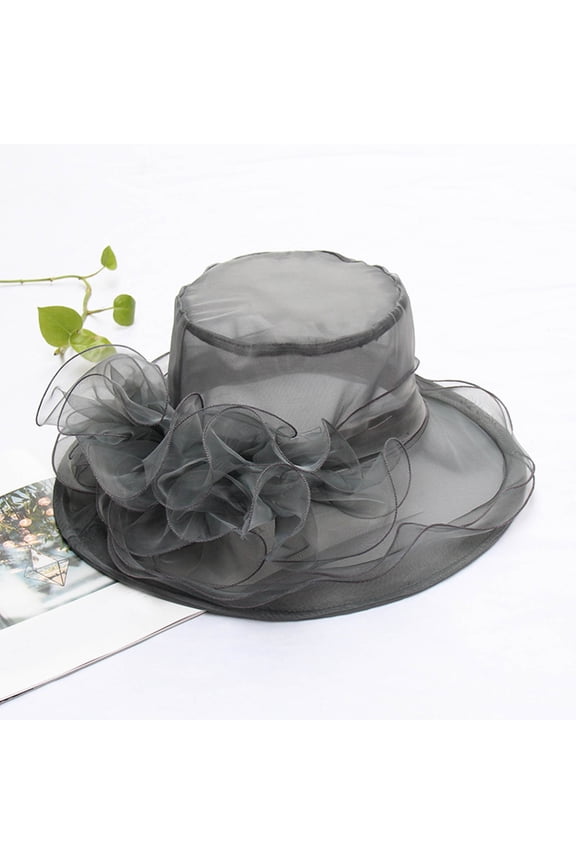 European and Fashion Sun Hat Mesh Lace Flower Sun Hat Outdoor Foldable Large Brim Women's Hat Summer Floppy Hat Men Running Hat Gardening Hats for Women Big Summer Hats for Women Overhead