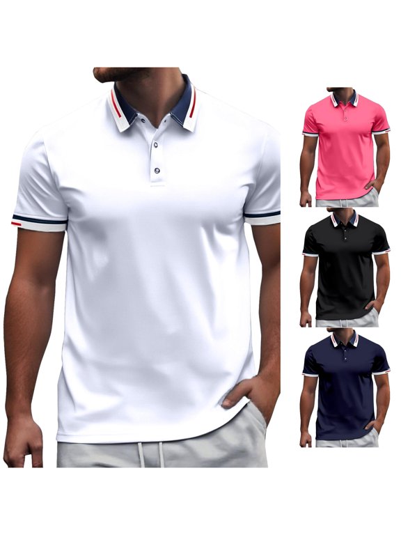European and Lapel Button Open Collar Men's Casual Loose and Comfortable Foreign Trade Business Short Sleeved Shirt Band T Shirts for Men Anime T Shirts for Men Designer T Shirts for Men