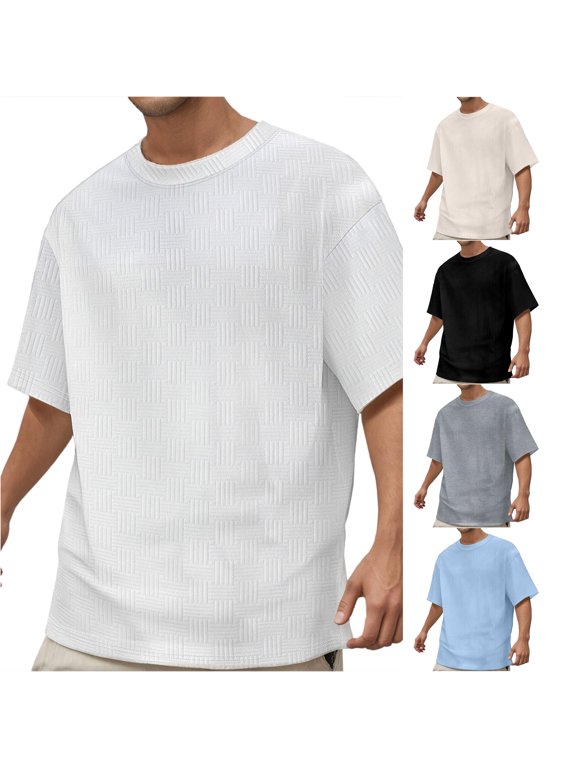 European and Solid Color Men Casual Loose Comfortable Sports Round Neck Short Sleeved T Shirt The T Shirts for Men Mens Size Small Shirts Extra Long T Shirts for Men Mens Small T Shirts