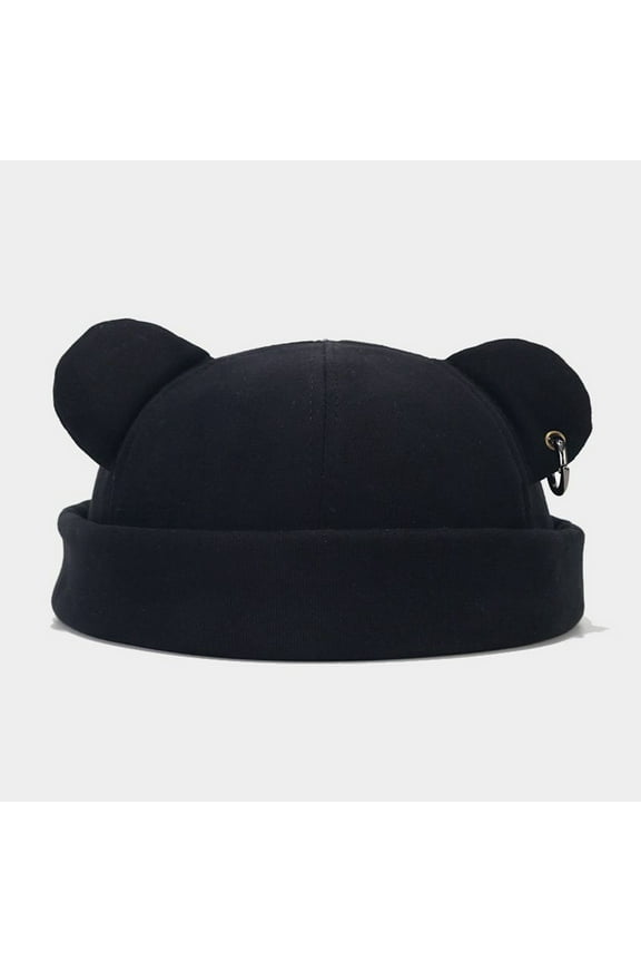 Fall Winter Hats for Women Men Street Fashion Bear Ear Hop Hat Warm Thickened Cap Unisex Brimless Cap Women 1930s Hat French Artist Hat Women Women Hats Fashion for Men Wool for Women Bulk