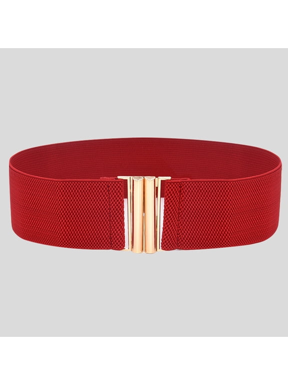 Fashion Lady Wide Belts Women Wide Elastic Belt Buckle Waist Dress Stretch Belts for Men Thick Wide Leather Woodsman Belt Wide Leather Belts Buckskin Belt Dark Belt Men MenCowboy Belt