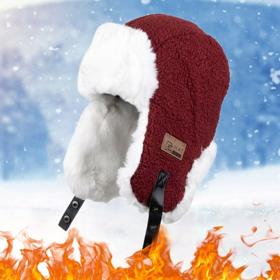 Hauaitttt Fashion Women Men Sport Style Solid Keep Warm Winter Outdoor Cycling Windproof Ear Hats Winter Hays Headhunter Hat Hat with Ear Covers Winter Hat Mens Heated Hat for Men Hat Trapper Fir Hat