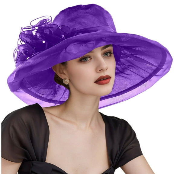 Hauaitttt Fashion Women's Wide Brim Sun Hat with Breathable Mesh and Flowers Stylish Sun Hat for Summer Cute Beach Hats for Women Figment Hat Large Visors for Women Cowboy Hats Women Womens Beach