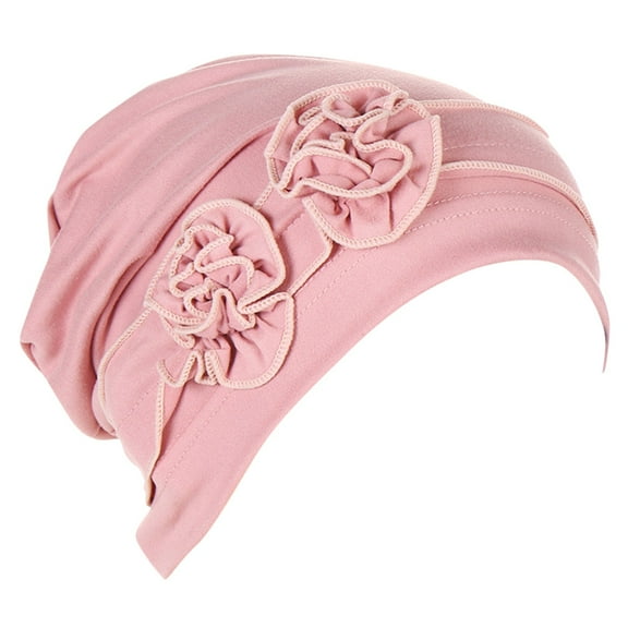 Hauaitttt Flower Head Hat Cap Ethnic Bohemian Floral Hair Cover Wrap Turban Headwear Turban Cap Pleated Hat Hair Bands for Sports Womens Sweat Bands Headbands for Workouts Hair Headband Headbands