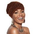 thumbnail image 1 of Hauaitttt Flower Head Hat Cap Ethnic Bohemian Floral Hair Cover Wrap Turban Headwear Turban Cap Pleated Hat Knot Head Band Swear Bands Womens Headbands Non Sound Village Headband Hair Band for Women, 1 of 3