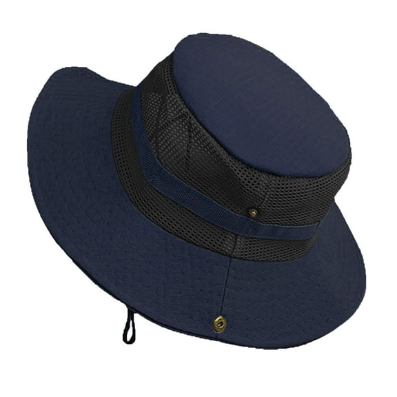 Hauaitttt Foldable Fishing Hat Sun Hat Breathable Wide Brim Mesh Hat Summer Outdoor Travel Hat Bush Hat Gentlemen Bucket Hat Blue Techno Bucket Hat Cloth Hat Black Black Kids Bucket Hat Children's