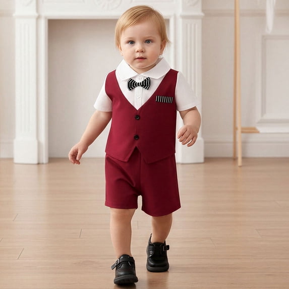 Hauaitttt Formal Boys Outfit for Toddler Elegant Little Gentleman Dress for Occasions Easter Outfits for Toddler Boys