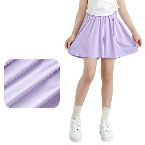 Hauaitttt Girls Dresses Casual A Line Skirt with Elastic Waist for Kids Sports Tennis Play Outfit Summer Spring Comfortable Stretchable Winter Overalls Kids Preteen Outfits Pageant Dress for Girls