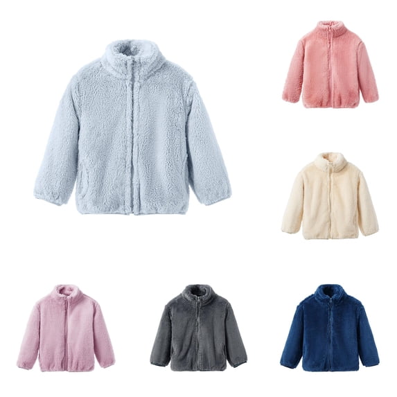 Hauaitttt Girls Reversible Jacket Winter Lined Zip up Coat for Toddlers and Kids Soft Warm Outerwear for Cold Weather Girls Fall Jacket