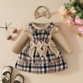 thumbnail image 1 of Hauaitttt Girls Short Sleeve Ribbed Romper Bodysuit Bowknot Plaid Suspender Skirts Outfits Clothes for Girls, 1 of 8