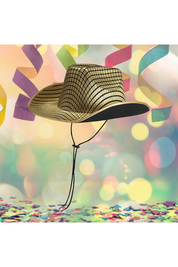 Gold and Silver Color Cowboy Hat Europe and The United States Men and Women Western Cowboy Sunshade Sun Hat Stage Performance Hat Wool Fedora Hat Boots Hat Rdr2 Merchandise Clothes Beaded