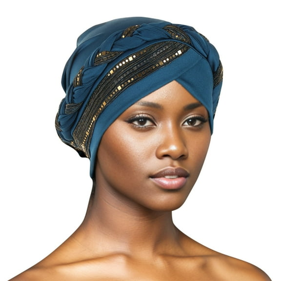 Hauaitttt Head Hat Cap Ethnic Bohemian Floral Hair Cover Wrap Turban Headwear Turban Cap Pleated Hat Leopard Headbands for Girls Metal Headband for Men Foam Headband Wrap Headband Head Head Bands
