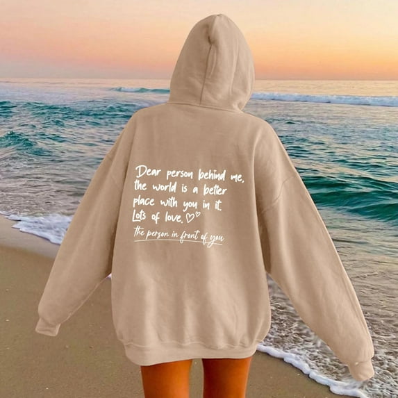 Hauaitttt Hoodies for Women Word Graphic Sweatshirts for Women Vintage Hoodie Trendy Sweatshirts Preppy Clothes Long Sleeve Sweatshirt Tops Women Pullover Women Zipper Hoodie Pullover Sweatshirt Long