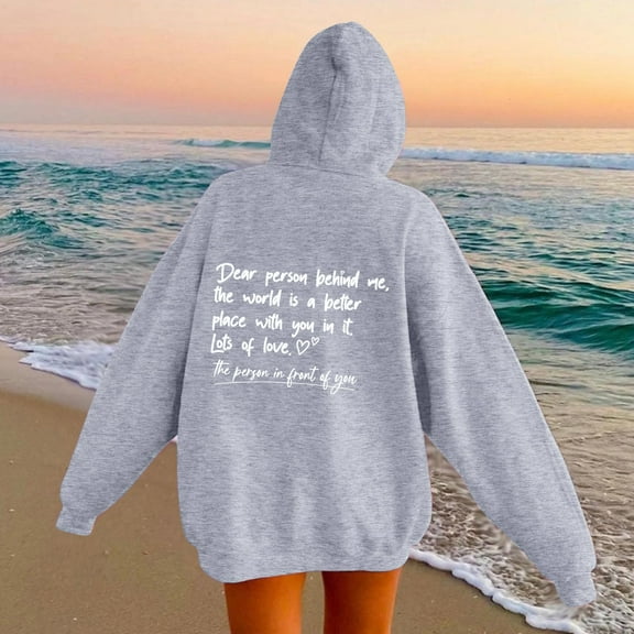 Hauaitttt Hoodies for Women Word Graphic Sweatshirts for Women Vintage Hoodie Trendy Sweatshirts Preppy Clothes Long Sleeve Sweatshirt Tops Knitted Sweater Jackets Hoodie Women Zip up Zip up Women