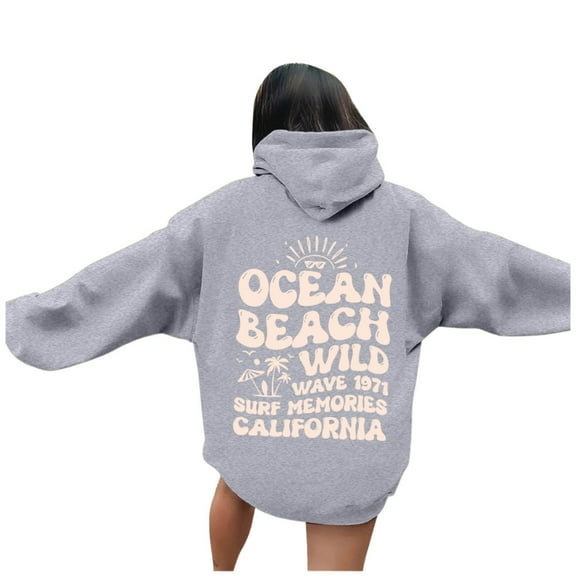 Hauaitttt Hoodies for Women Word Graphic Sweatshirts for Women Vintage Hoodie Trendy Sweatshirts Preppy Clothes Long Sleeve Sweatshirt Tops Women Sweater Hoodies Womens Light Weight Sweat Shirts