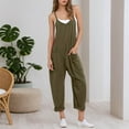 thumbnail image 1 of Hauaitttt Independent Station European and Plus Size Women's Wear Strappy Jumpsuits Romper Overalls Womens Maternity Suits for Work Baggy Rompers for Women Comfy Jumpsuits for Women Jumpsuits for, 1 of 4