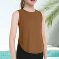 thumbnail image 1 of Hauaitttt Kids Girls Summer Athletic Solid Color Tank Tops Split Curved Hem Sleeveless Shirts for Gym Yoga Running Girl T Top Long Sleeve T Shirt for Winter Cute Tops Girls Kids High Top Winter Boots, 1 of 3