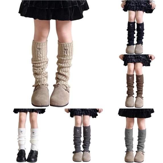 Hauaitttt Kids Leg Warmers Knitted Leg Warmers Loose Socks Knee High Leg Warmers for Girls Kid Girls Show Socks