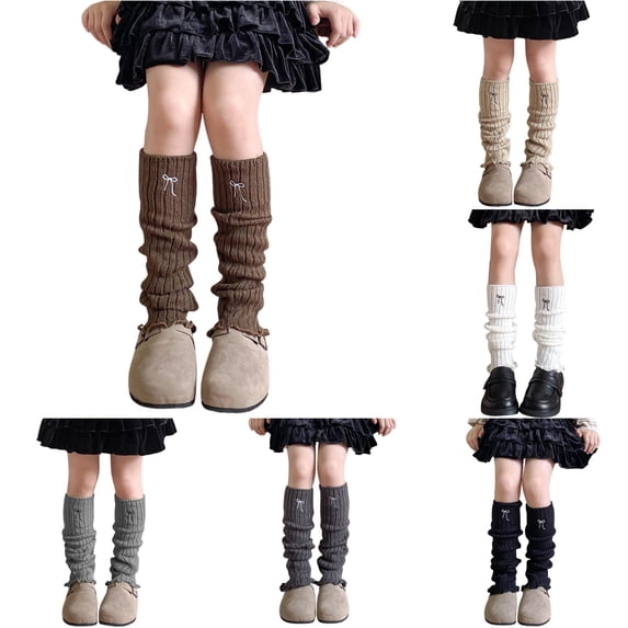 Hauaitttt Kids Leg Warmers Knitted Leg Warmers Loose Socks Knee High Leg Warmers for Girls Kid Girls Show Socks